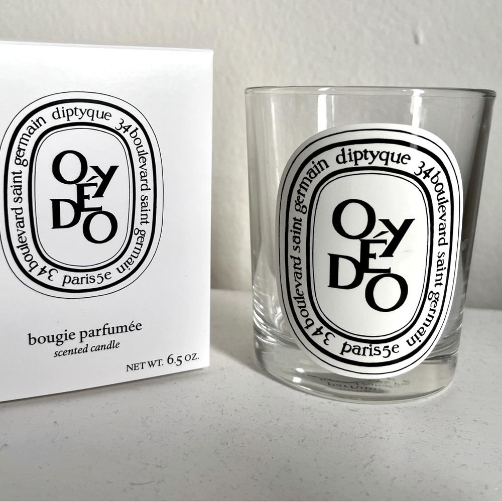 EMPTY Diptyque candle jar (Oyedo) with box